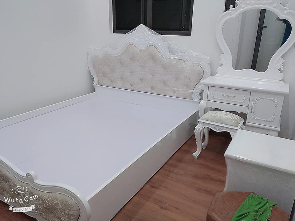 Giuờng Gỗ Công Nghiệp Tân Cổ Điển 1m5 Hải Phòng